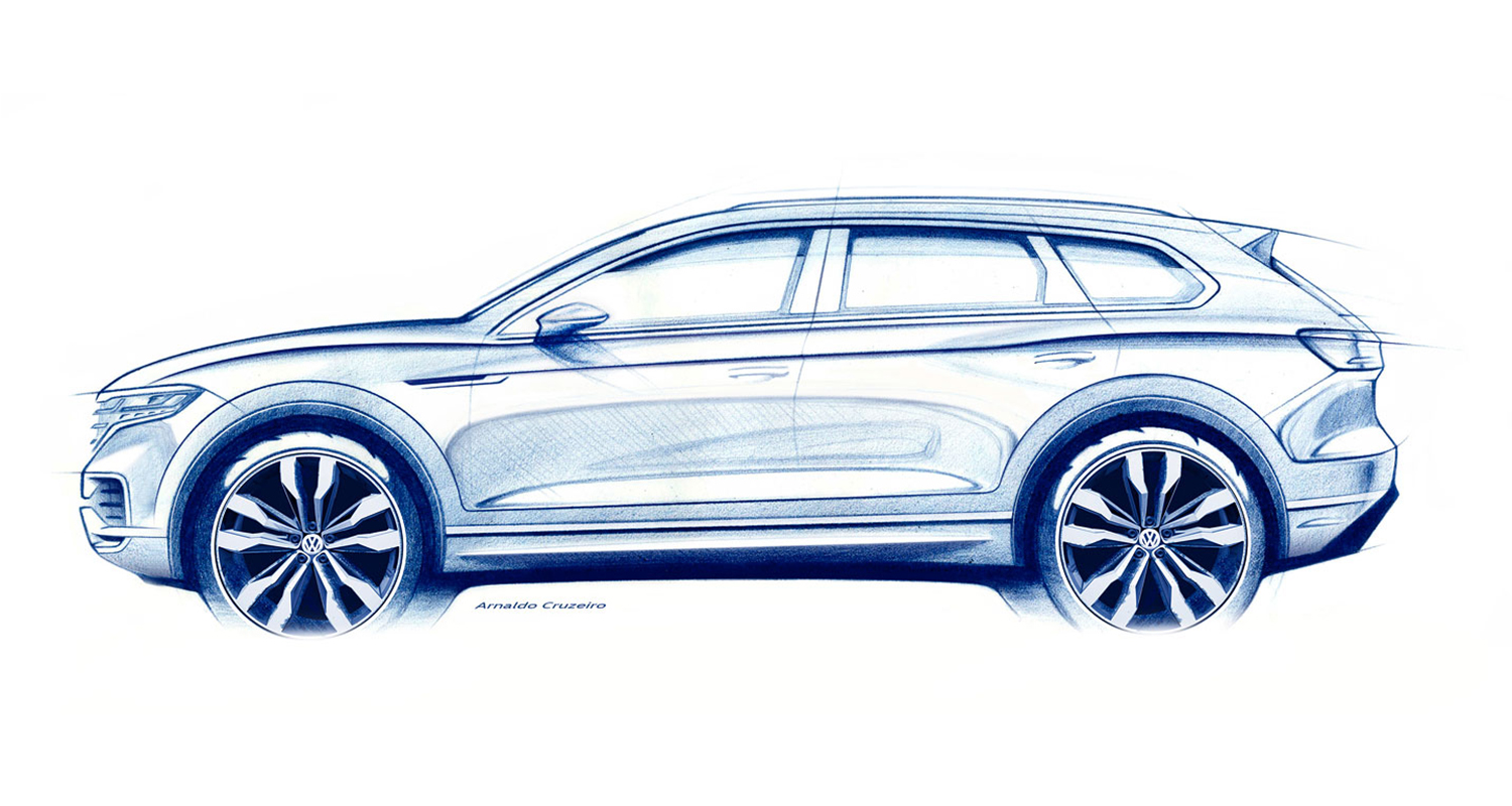 Карандашный набросок нового Touareg